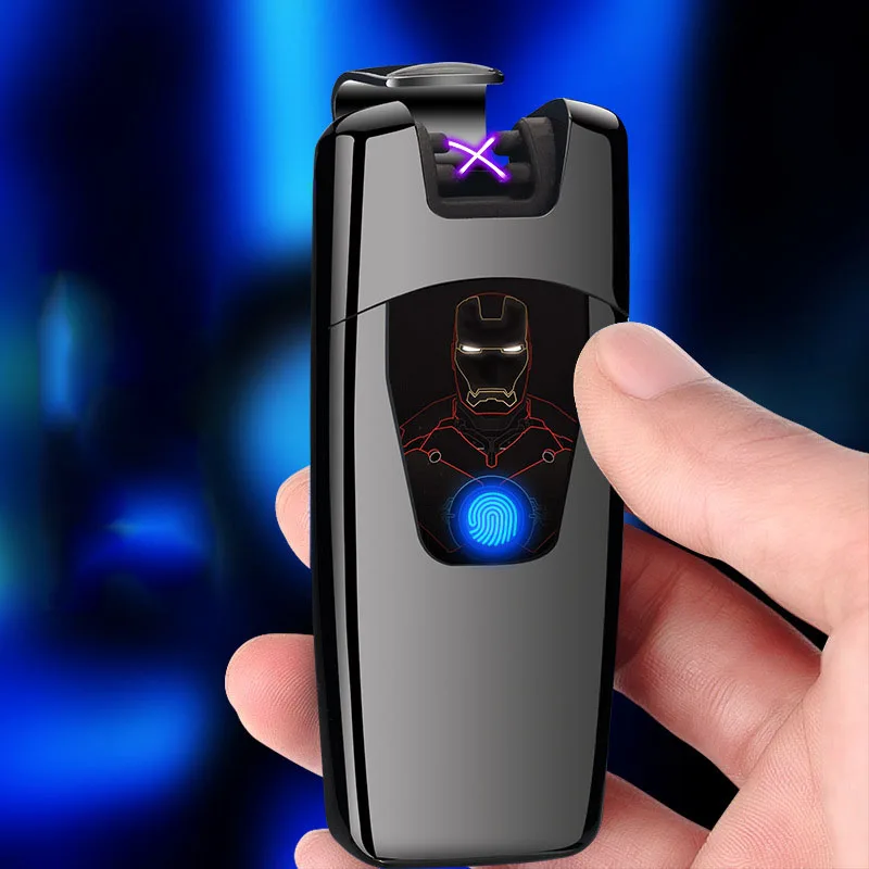 

2019 New Double arc Pulse Lighter Fingerprinting Touch Screen USB Cigarette Lighters Rechargeable Plasma Cigar Lighter