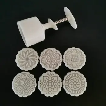 

75g Round Flower Mooncake Mold Mid-Autumn Festival Hand Press Cookie Stamp Cake Decoration Pastry Tools