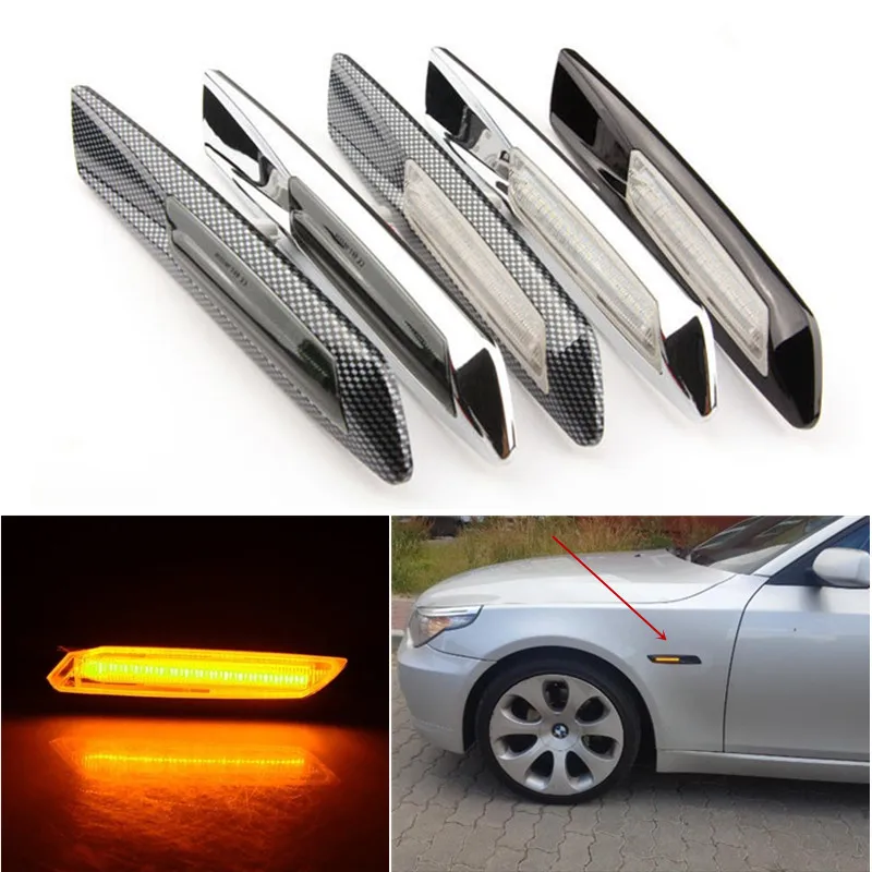 

2PCS LED Fender Side Marker Light Turn signal light lamp for BMW E60 E61 E81 E82 E88 E90 E91 E92 E93 Amber