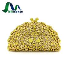 Milisente Neue Frauen Hohe Qualität Kristall Handtaschen Shell Form Party Kupplungen Bankett Taschen Drop Verschiffen Gold