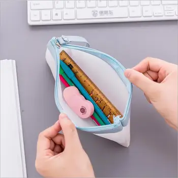 

Korean Style Clear Frosted Pencil Bag Simple Color Blocking Pen Case Zipper Makeup Pouch Organizer Bag School Office Supplies