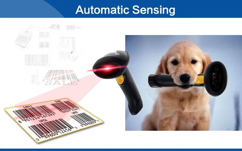 CT007X 2,4G беспроводной 1D сканер штрих-кода Автоматический Портативный USB проводной и 2,4G беспроводной 1D считыватель штрих-кода сканер ручной