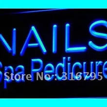 I357 ногти спа-педикюр салон красоты светодиодный неоновый свет знак включения/выключения 20+ цвета 5 размеров