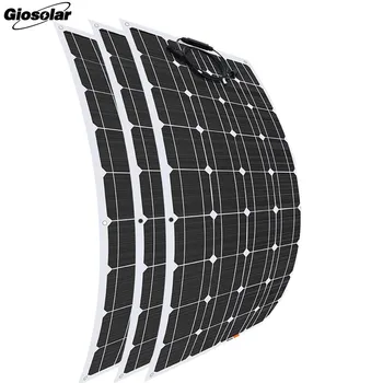 

3pcs 100w Solar Panel Sunpower flexible 300W solar system Photovoltaic solar panel 12v battery/yacht/RV/car/boat US/China Stock