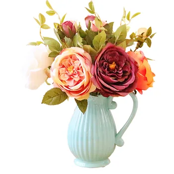 

Creative American Ceramic Flower Vase Ornaments Desktop Crafts Home Living Room Garden Flower Pot Art Soft Decor Wedding Gifts