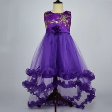 Платья с цветочным узором для девочек длинное платье с блестками для маленьких девочек, романтическое вечернее платье фиолетового и синего цвета для девочек вечерние платья милое платье vestido de ninas