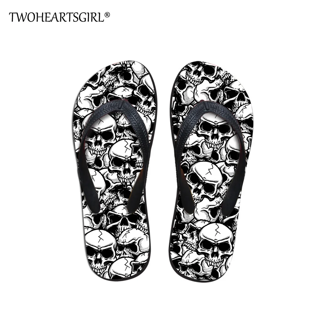 Twoheartsgirl Skull Design Men's Cool Summer Style Flip Flop Brand Flat Sandals Shoes for Boys Outside Beach Sandals Shoes Trip Twoheartsgirl Skull Design Men's Cool Summer Style Flip Flop Brand Flat Sandals Shoes for Boys Outside Beach Sandals Shoes Trip