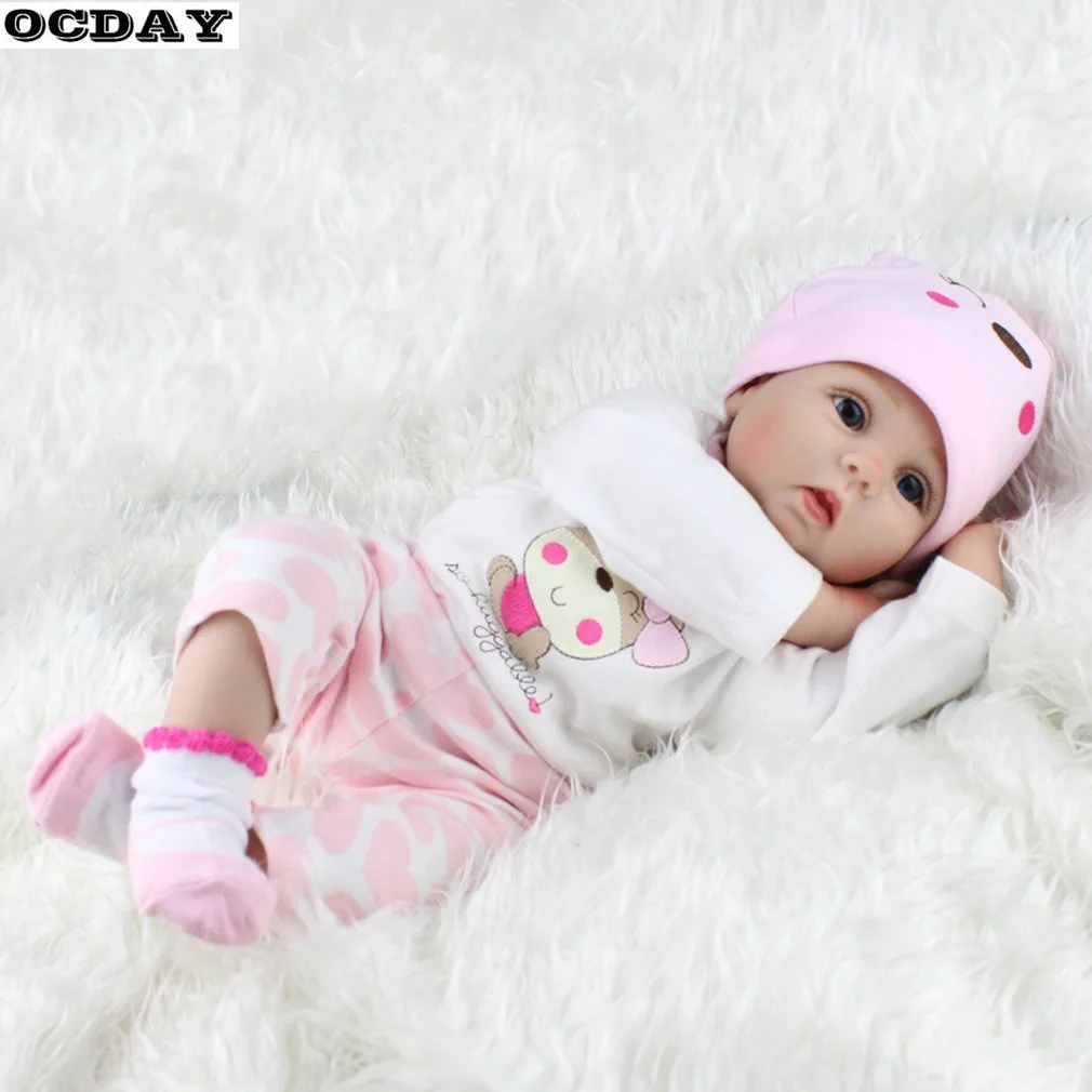 Bonecas do Bebê Brinquedos para Crianças Bonito Macio Vinil Renascer Artesanal Design Pano Corpo Silicone Lifelike Vivo Bebês Boneca Meninas 55 cm 6 Cheap Bonecas