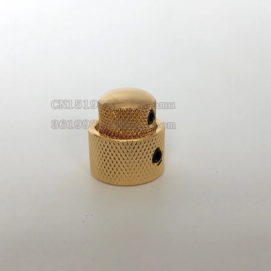 Golden Metal Stacked Dual Control Knob Concentric Set for Guitar Bass