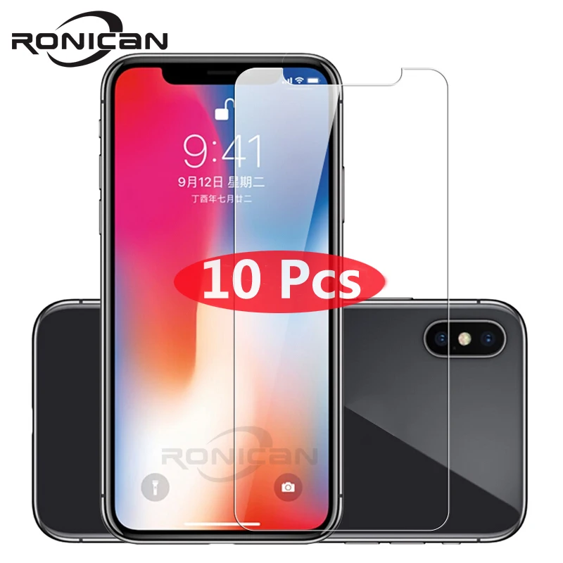 10 шт. защитное закаленное стекло для iphone 6 7 5 5S SE 6 6s 8 plus XS max XR стекло iphone 7 8x4 4 sscreen протектор стеклянный чехол