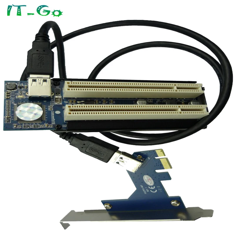 PCIe x1 x4 x8 x16 на двойной PCI Слоты адаптер pci express 2 карты с USB 3 0 удлинитель кабеля