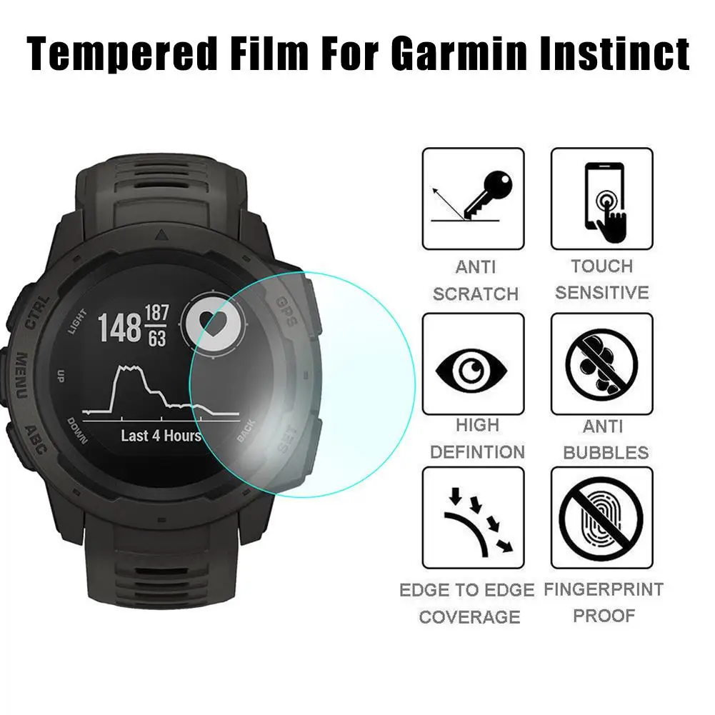 Смарт-часы протектор экрана устойчивый к царапинам Закаленное стекло протектор экрана для Garmin Instinct анти-пена пленка