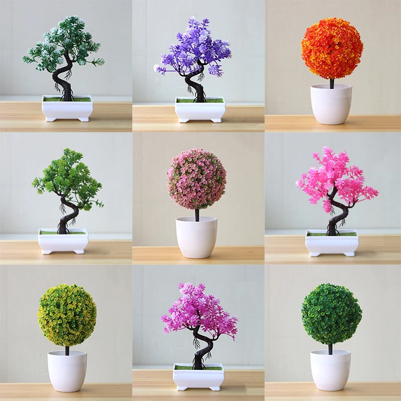 Flone Plantes Artificielles En Pot Plastique Fausse Plante En Pot Pour Decoration De Bureau Salon Mariage Maison Decoration De Maison Aliexpress