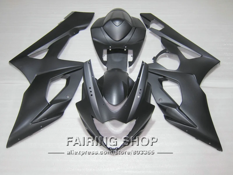 Низкая цена литые Обтекатели для Suzuki GSXR1000 K5 K6 2005 2006 матовый черный комплект