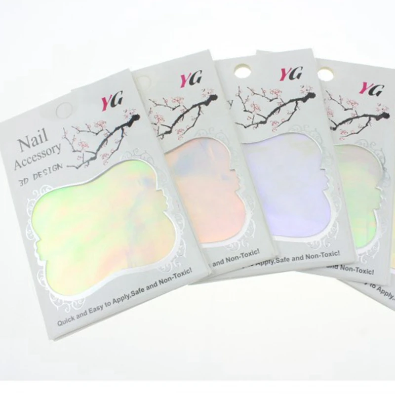 

5 Colors Aurora Nail Stickers Magic Irregular Glass Manicure Decal Fashion Nail Necessary Accessories