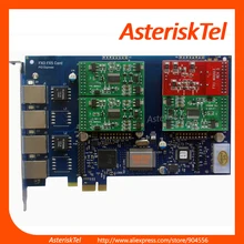 AEX410 FXO FXS карта Asterisk с 1 FXO+ 3 FXS портами, PCI Express Разъем, Issabel, Freepbx, TDM400E aex410