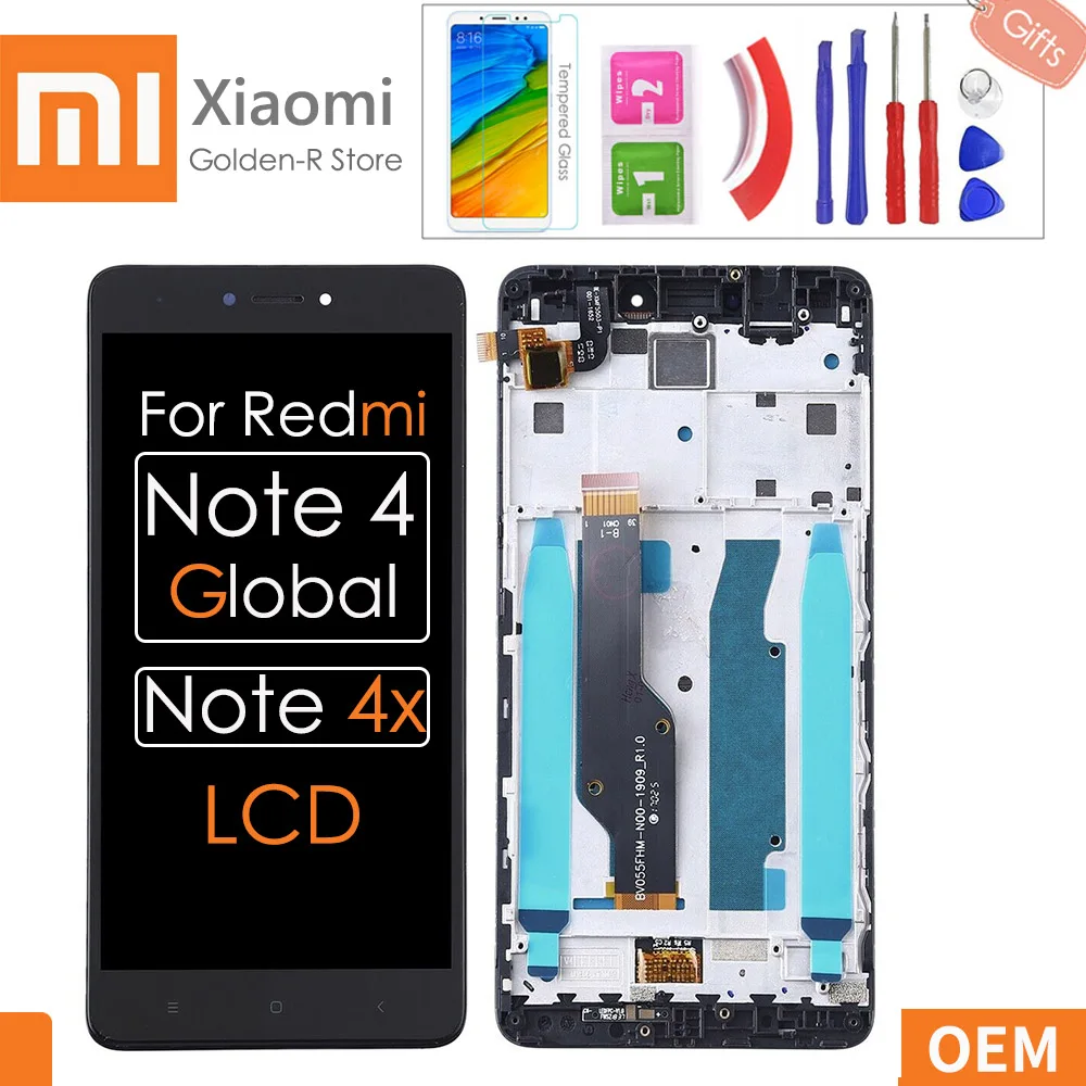 5,5 ''AAA Качество для Xiaomi Redmi Note 4X ЖК-дисплей сенсорный экран для Redmi Note 4 Global Snapdragon 625 Замена+ подарки