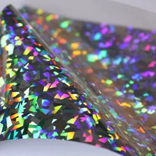 0,5x0,3 м кристальная Серебряная голографическая теплопередающая виниловая пленка для одежды текстильная резка футболка