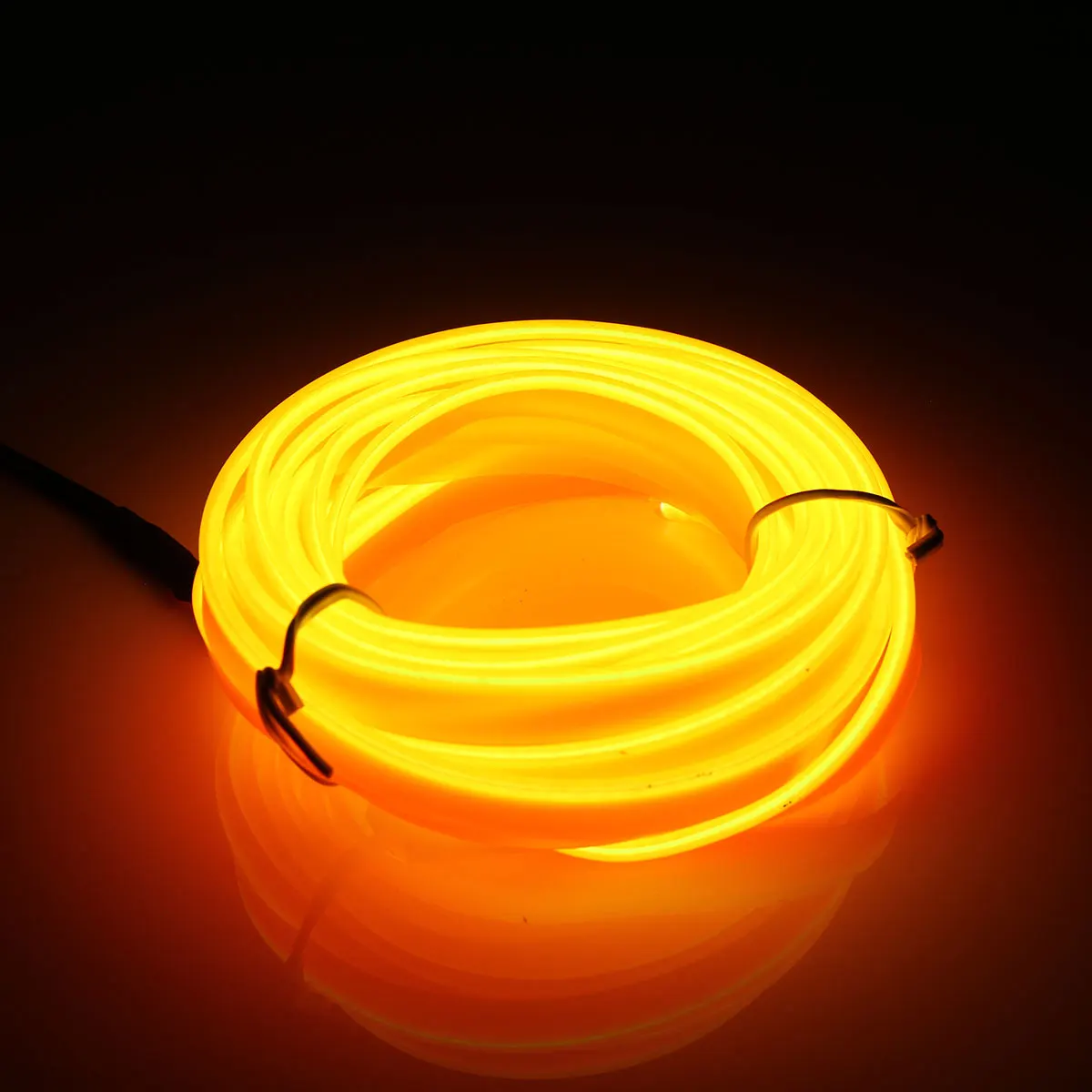 Smuxi 2 м светодиодный EL Wire Neon EL Wire светящаяся лента, светильник, веревочный контроллер, автомобильный декор, Танцевальная вечеринка, водонепроницаемый - Испускаемый цвет: Yellow