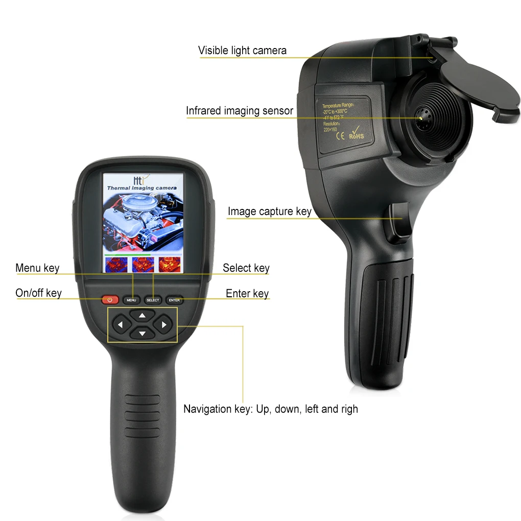 Goede HT 18 Handheld IR Digitale Warmtebeeldcamera Detector Camera Infrarood Temperatuur Warmte met opslag wedstrijd Zoeken FLIR Thermische