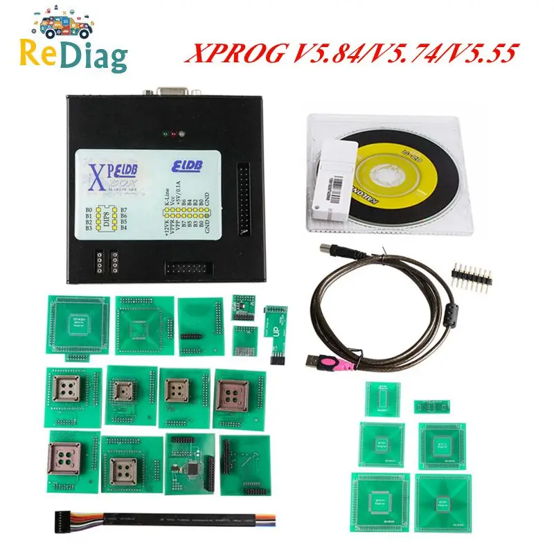

XPROG V5.55 V5.74 V5.84 X-PROG M Metal Box Xprog V5.84 XPROG-M ECU Programmer Tool X Prog M Box V5.84 Full Adapters