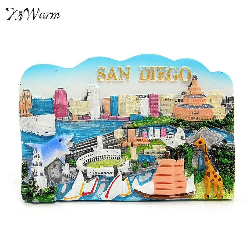 

KiWarm 3D Resin San Diego City Landscape Pattern Fridge Magnet Tourist Travel Souvenir Gifts Home Decoration DIY Resin Crafts