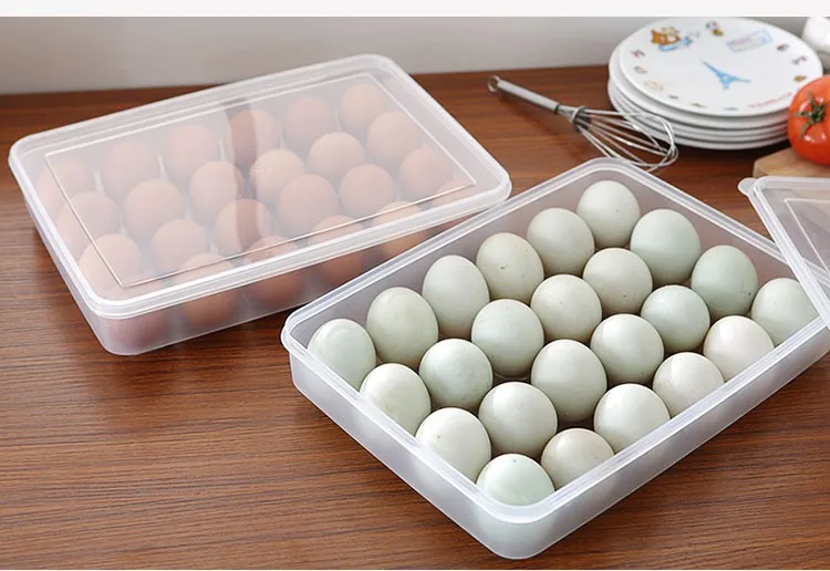 24 Grid Egg Storage Box Food Container Keep Eggs Fresh Refrigerator Organizer Kitchen Storage Containers