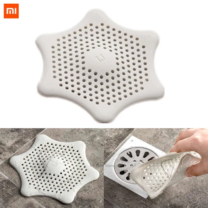 

New Xiaomi Silicone Flume Filter Mesh Sink Strainer Bath Hair Drain Hole Bathtub Wash Basin Sundries Filter prevents clogging