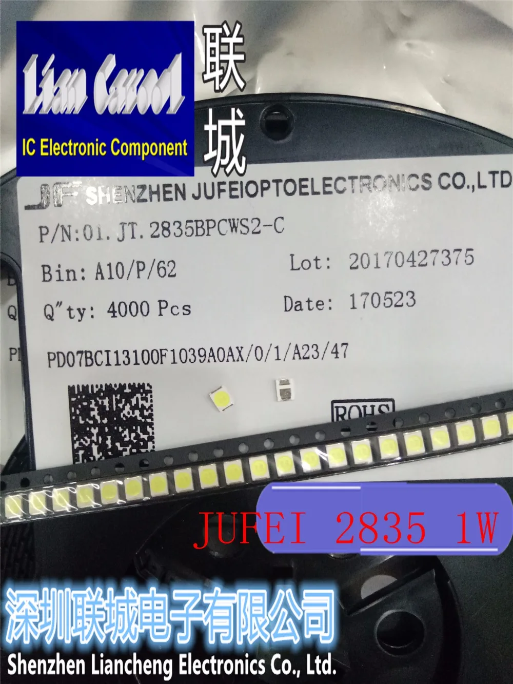 120 шт. 01. JT.2835BPWS2 C 96LM светодиодный светильник JUFEI 1W 6V холодный белый ЖК Светка 1210 3528
