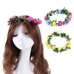 Модные свадебные цветочный Корона руководитель группы милые цветочные голову венок для Для женщин повязка на голову с цветами для