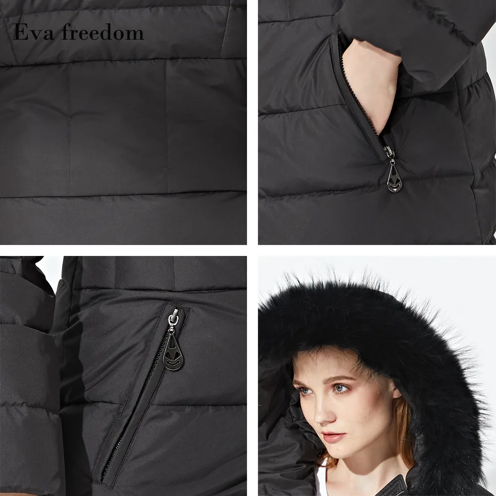 Veste Hiver 2018 Ef12228 Bas La Pour Euramerican Grand Nouveau Le Black Fourrure Femmes Liberté Taille Eva Manteau De Col Vers wZqRfxwgz
