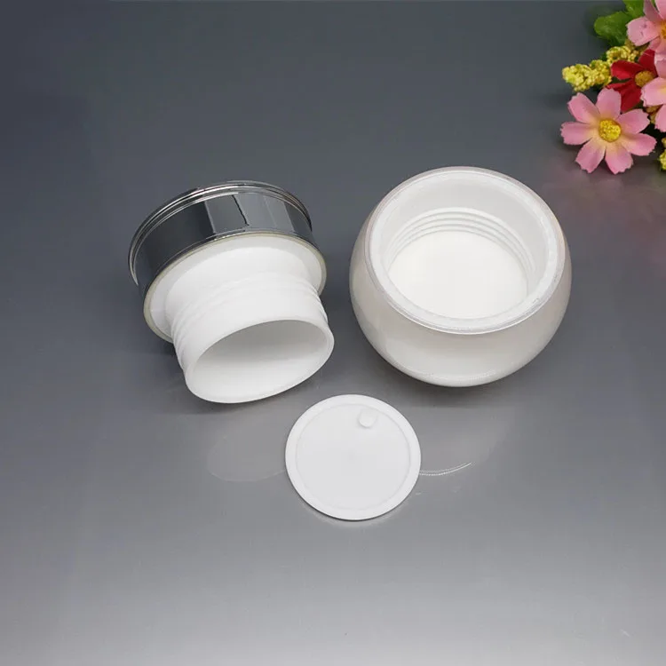Round Ball Empty Bottle Set White Cream Jar 5g 15g 30g 50g Cosmetic Containers Bottle Skin Care Products Packing  Sample Bottle  (14)