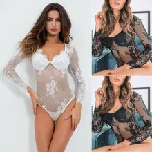 Новейший Горячий Женский сексуальный прозрачный женское белье с v-образным вырезом сетчатый Прозрачное нижнее белье пижама в виде боди Teddy S-XXL