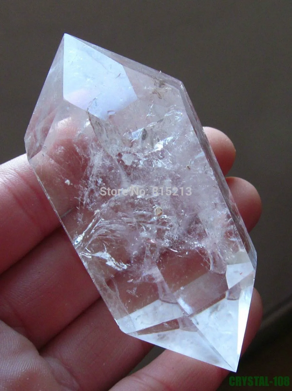

ddh00940 natural quartz rock crystal double terminated point healing