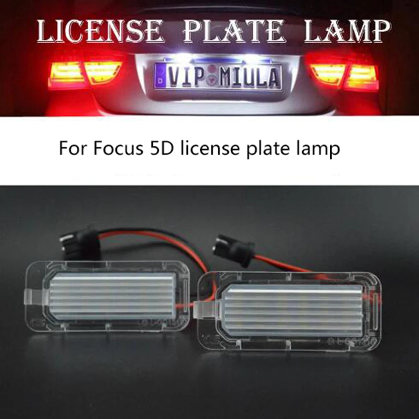 2x Led Number License Plate Light Lamp for Ford Focus 5D 2008 2013