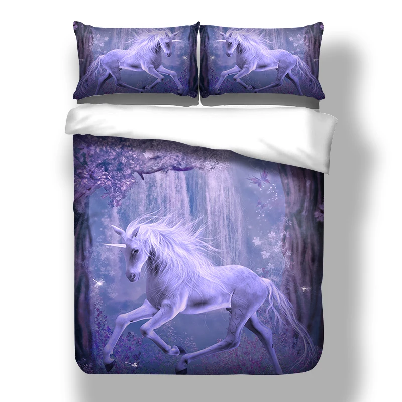 

3D Animal Bedding Set Unicorn Duvet Cover With Pillowcases Single Twin Full Queen King Size 3PCS Quilt Cover
