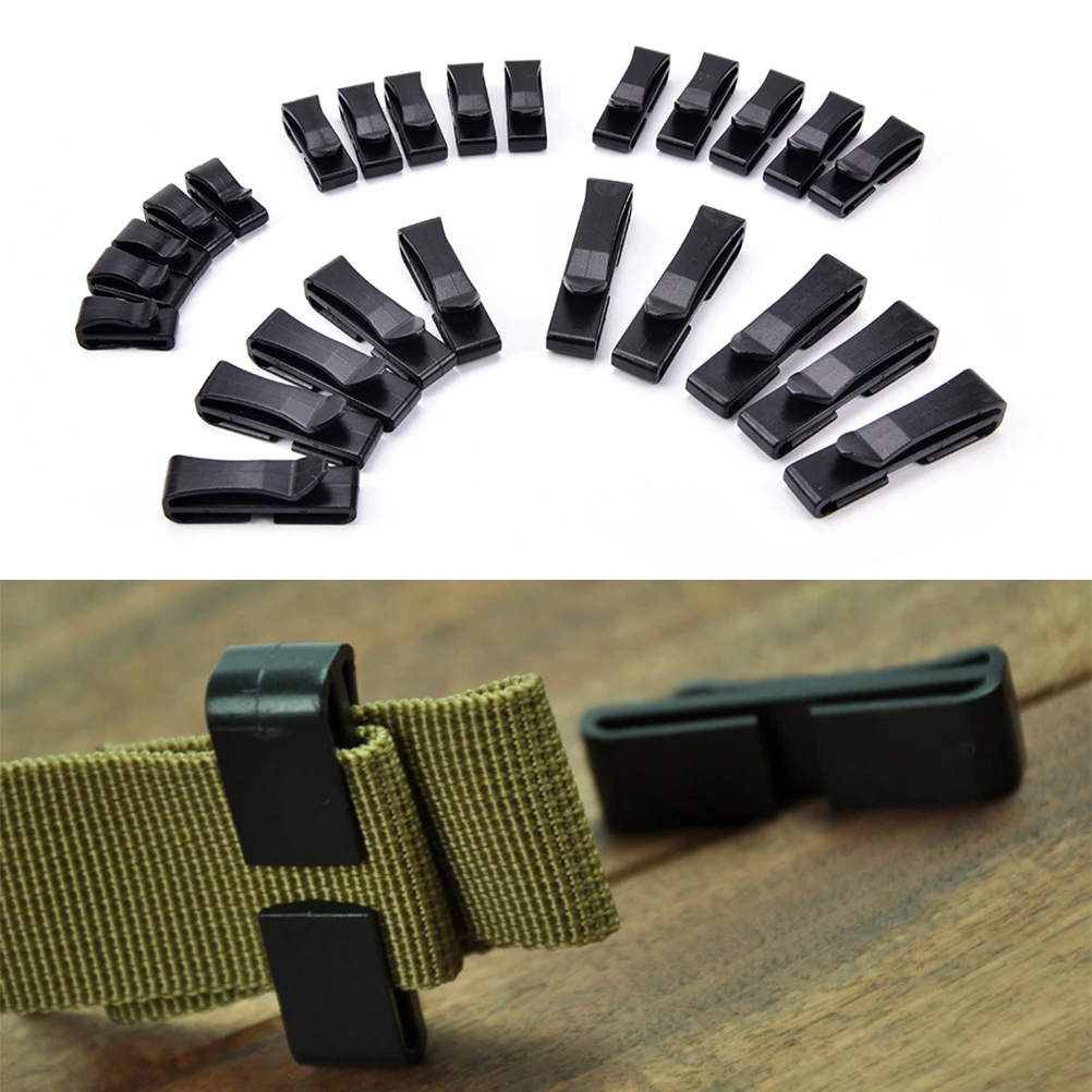 5Pc Plastic bing Buckle Strap Belt end clip adjust keeper tactical
