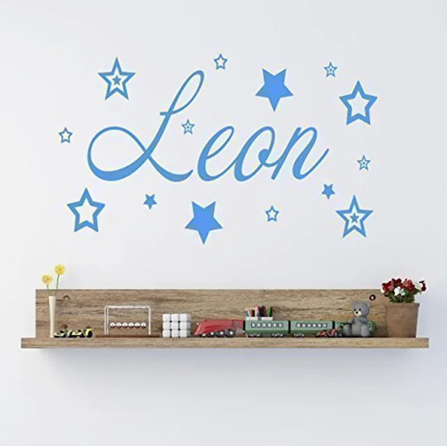 custom name wall decals personalised name with stars vinyl wall art
