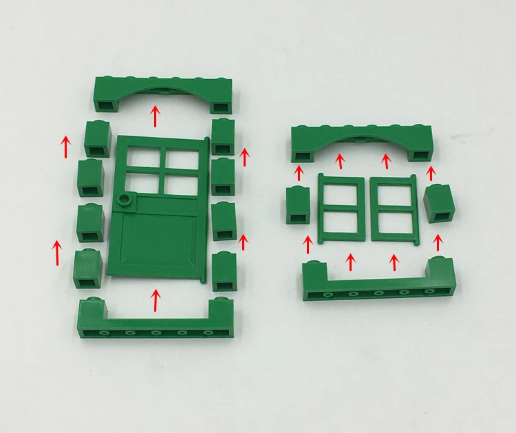 102 шт Дверь Окно кирпич сделай сам дом строительные блоки кирпичи игрушки городской конструктор игрушки для детей совместимы с фирменными блоками GYH
