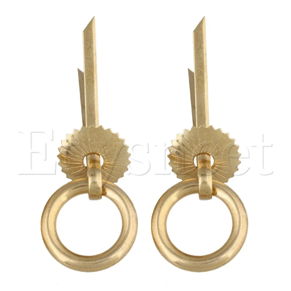 

2x Golden Jewelry Box Pull Handle Hardware with U-Shaped Pin 30MM Dia