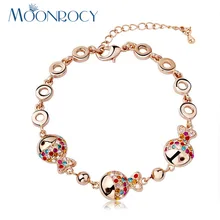 Moonrocy,, австрийский кристалл браслет циркония модные ювелирные изделия оптом розовое золото цвет для женщин подарок