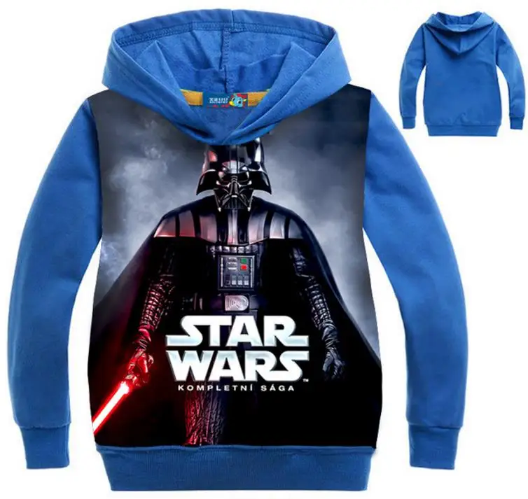 

2019 Autumn Outwear Children's Hoodies For Baby Boys Star Wars Sweatshirt Blue Sport Hoodies Movie TV Printing Clothes For Kids