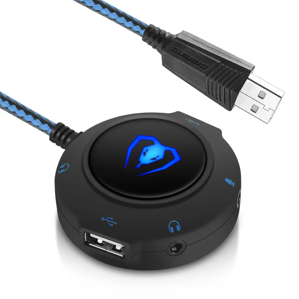 External USB Sound Card HUB PC Computer Laptop Headphone