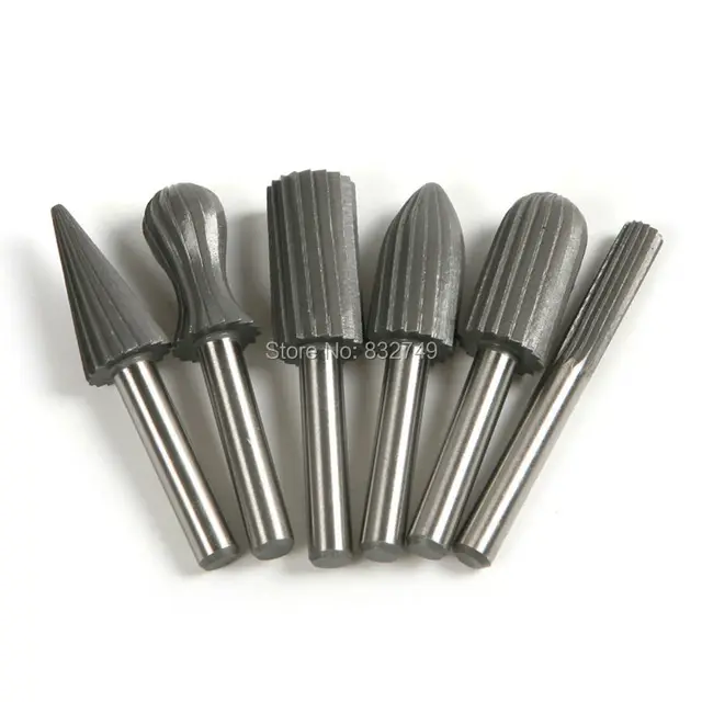 Buy 6 PCS / Set Bearing Steel Burrs Files Rotary File