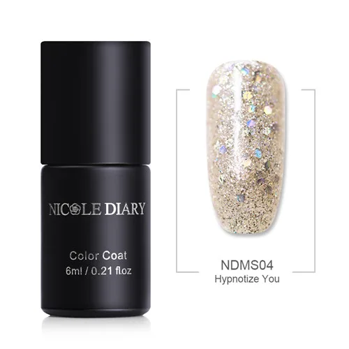 Nicole Diary Magic Starlight Гель-лак 6 мл красочные Holo блестки пайетки личная гигиена лак 6 цветов - Цвет: NDMS04