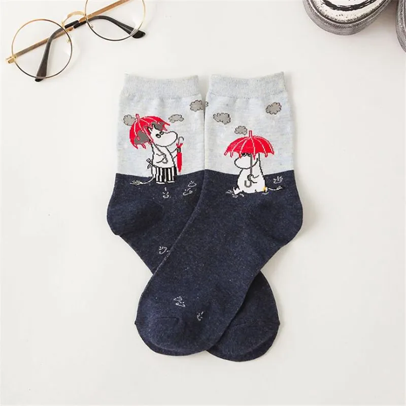 New Cartoon Cute Socks Fashion Harajuku Funny Socks Cortas De Mujer Spring Summer Short Cute Socks For Girl Winter Warm Meias