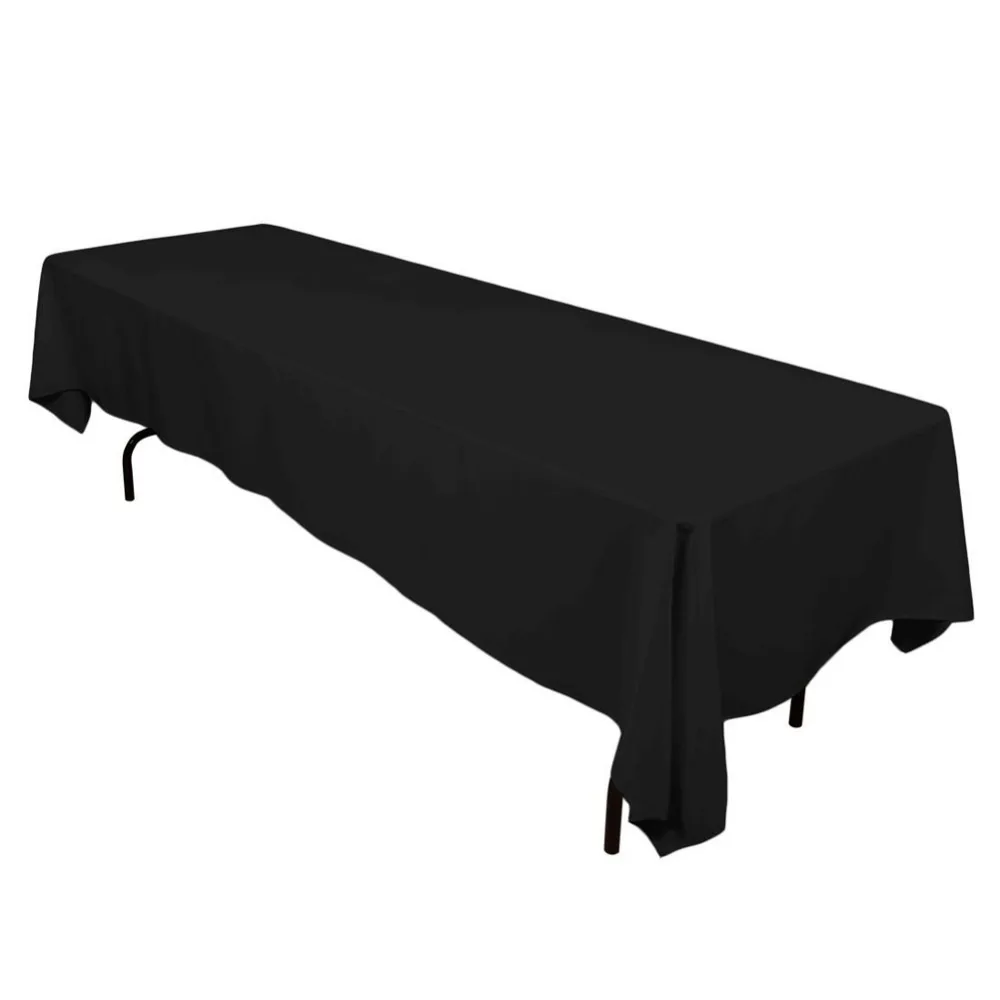 

Meijuner Satin Tablecloth Double Stitched Edge 145cmx304cm Rectangular Table Cloth Solid Table Covers For Wedding Banqueting