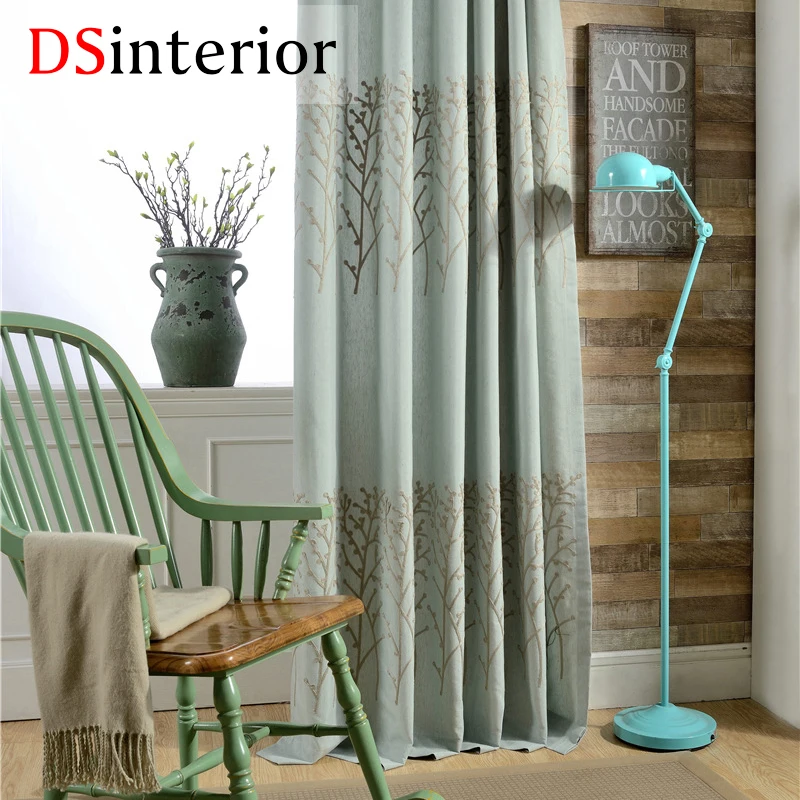 DSinterior хлопковые шторы лен с вышивкой на спальню или гостиную | Дом и сад