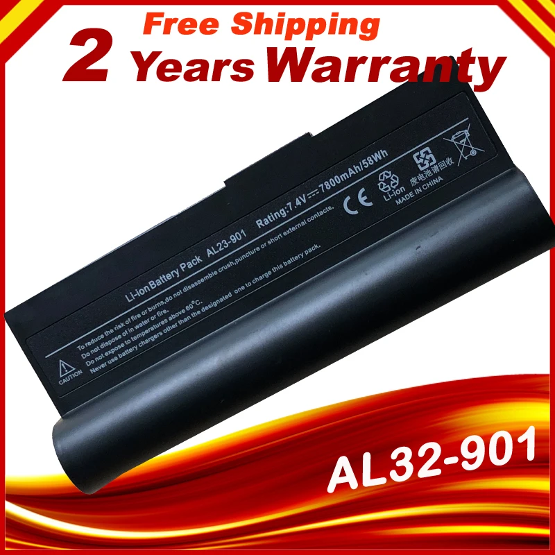 Goede HSW 7800Mah 6Cell Laptop Batterij Voor Asus AL23 901 AP23 901 Eee PC 901 1000 1000H 1000HE 1000HA 1000HG 904HD 1000HD 7.4V