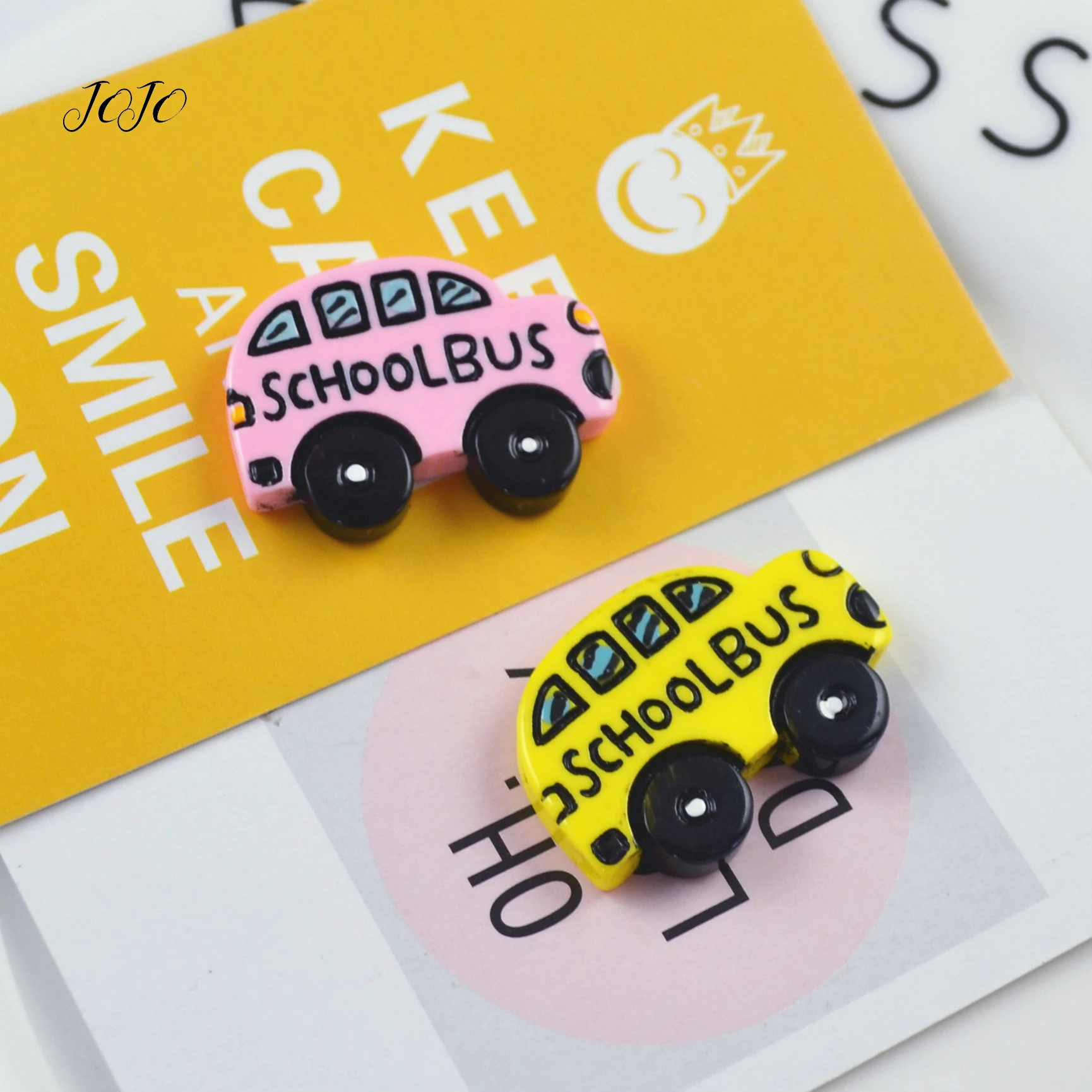 

JOJO BOWS 10pcs Resin Patches Solid School Bus Accessories For Needlework DIY Craft Materials Phone Case Scrapbooking Decoration